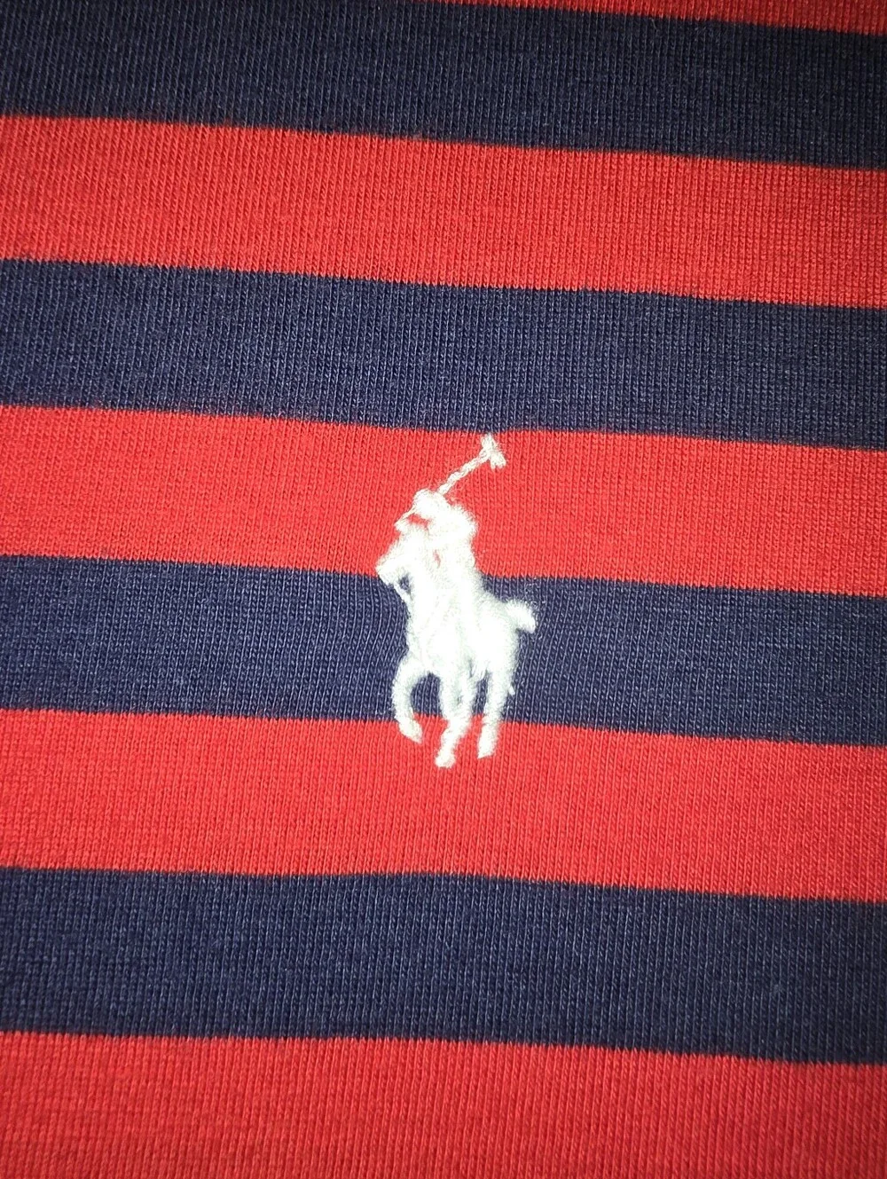 XL - Ralph Lauren Polo Men’s Red & Navy Striped Shirt. ( PRISTINE CONDITION)